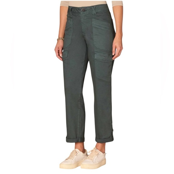 Democracy Pants - Democracy “Ab” technology Slim Cargo Utility Ankle Pants. Green Size 6 #2079